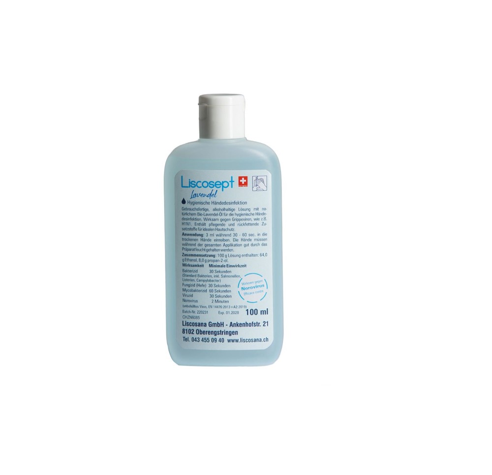 LISCOSEPT désinfect mains lavande clap fer 100 ml