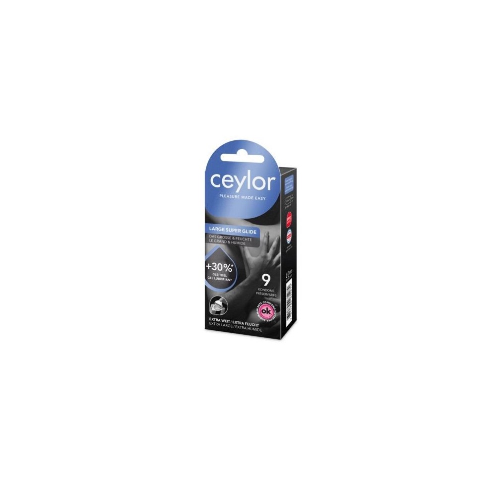 CEYLOR Large Super Glide préservatif 9 pce