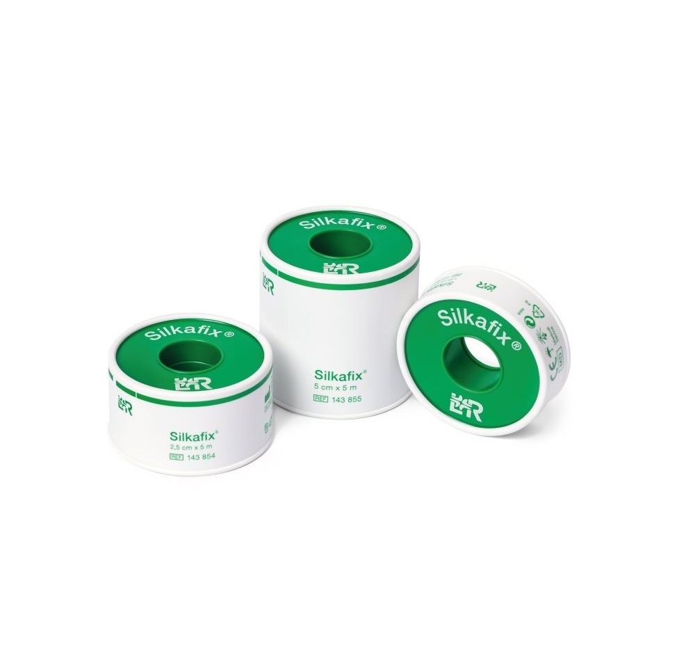 SILKAFIX sparadrap 1.25cmx5m bla rouleau 18 pce