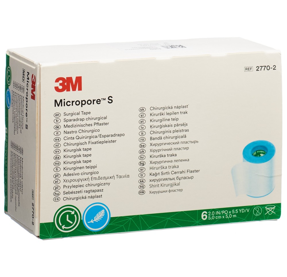 3M MICROPORE S sparadrap silico 5cmx5m (n) 6 pce