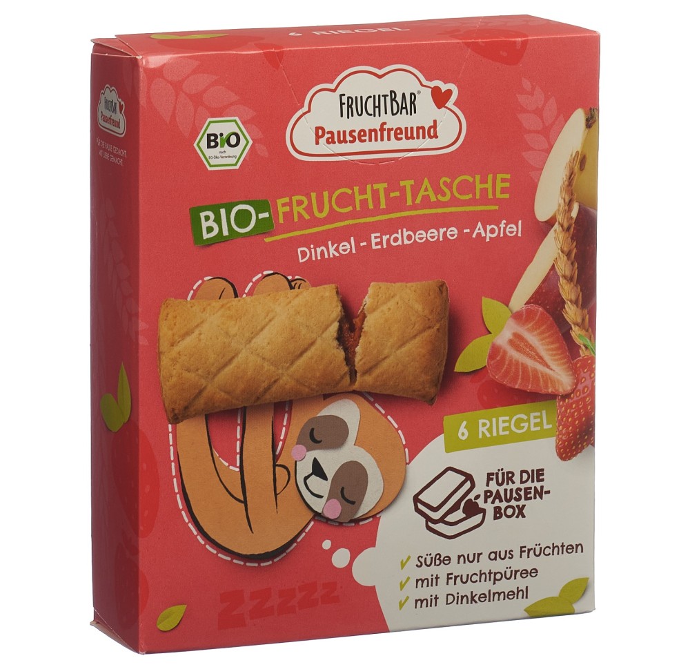 FRUCHTBAR Frucht Tasche bio Dink Erdb Apf 6 x 22 g