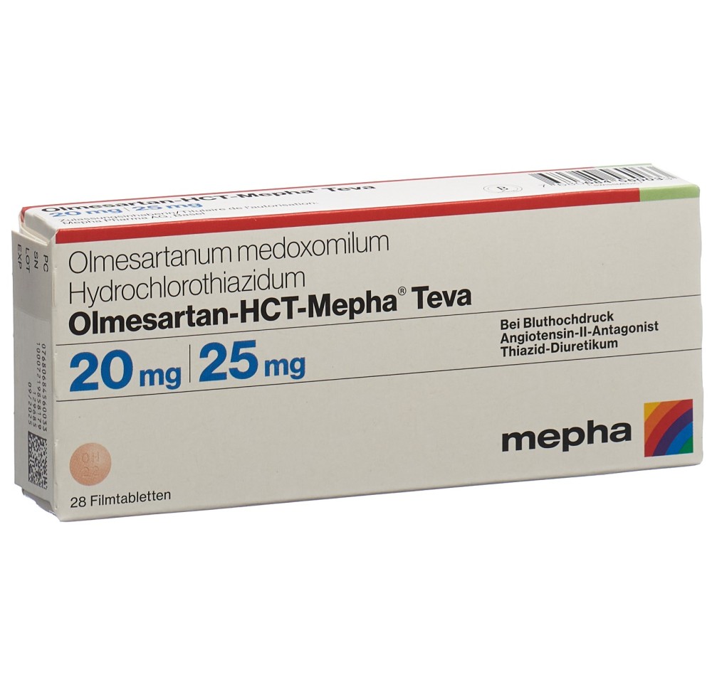 OLMESARTAN-HCT Mepha Teva 20mg/25mg 28 pce