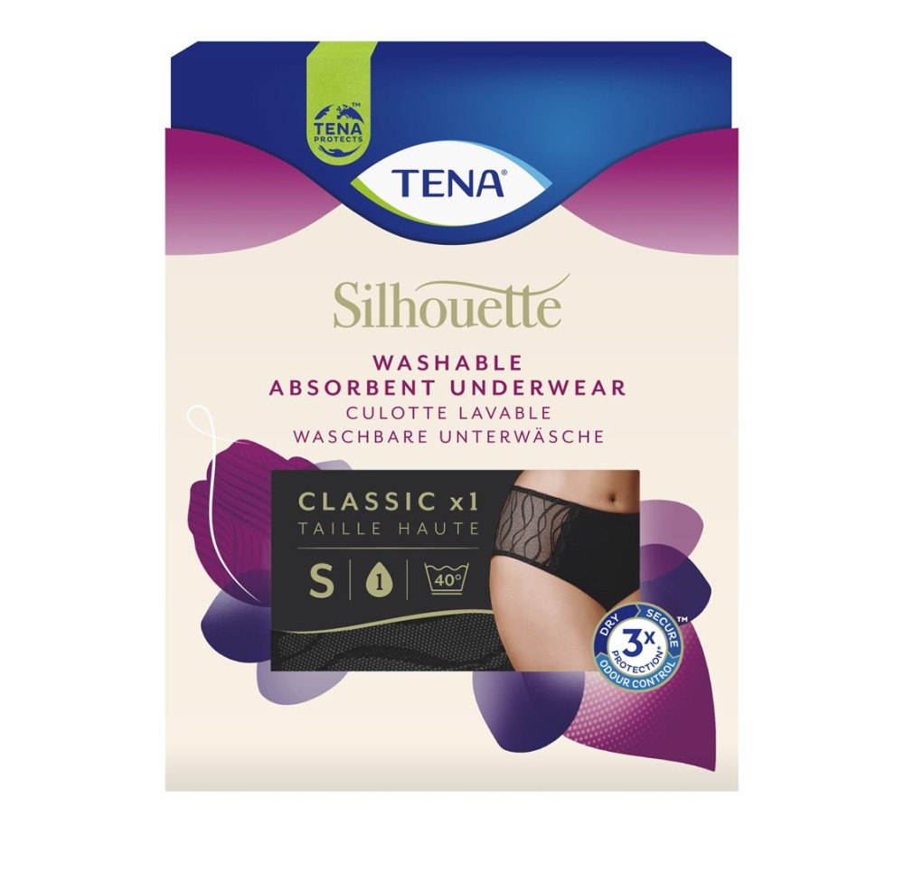 TENA Silhou Class Washable Underwear S noir 4 pce