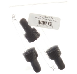 FARFALLA Set Pipette p verre brun 30ml 3 pce