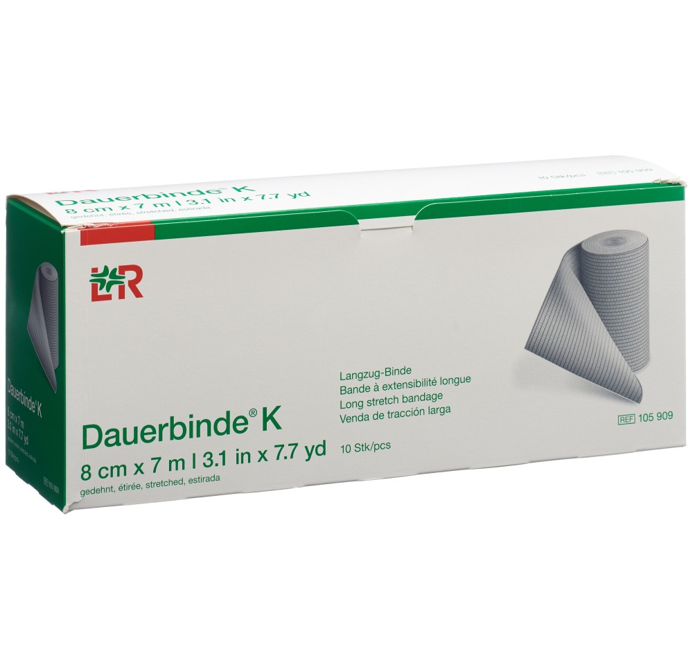 L+R K bande élastique forte 8cmx7m ch 10 pce
