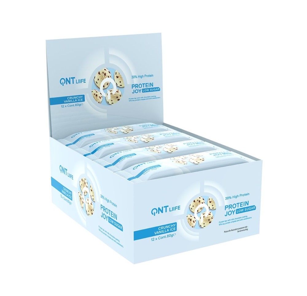 QNT 38% Protein Joy Bar Low Sug Vani Cri 12 x 60 g