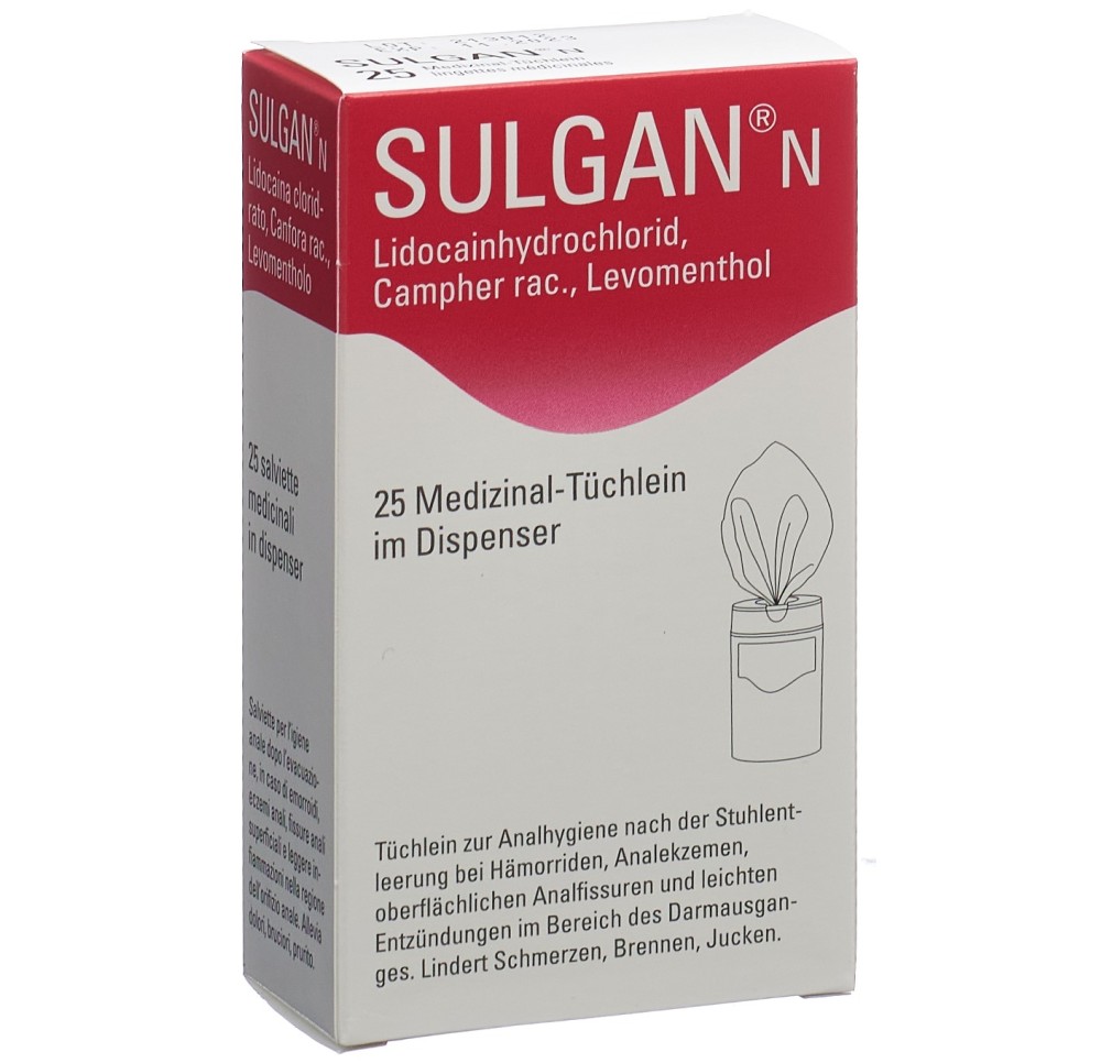 SULGAN-N lingettes médicinales en dispens 25 pce