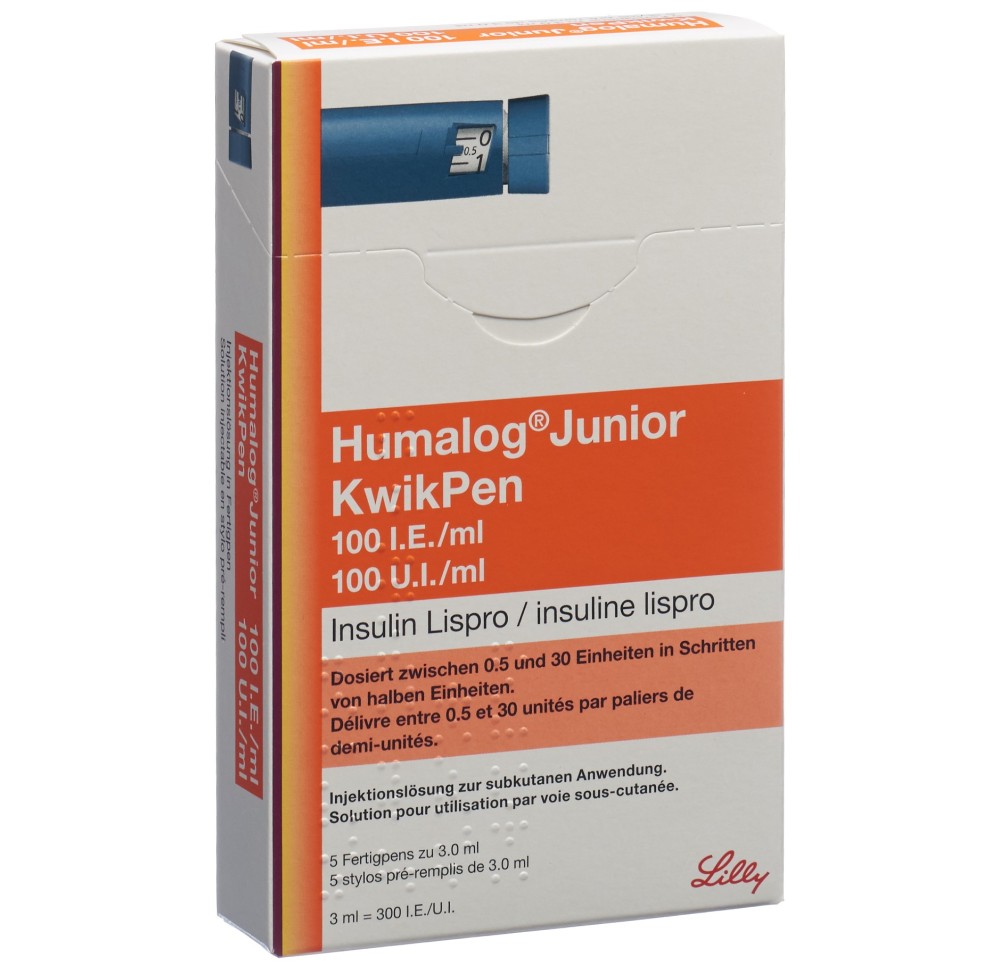 HUMALOG Junior KwikPen 100 UI/ml 5 stylo pré 3 ml