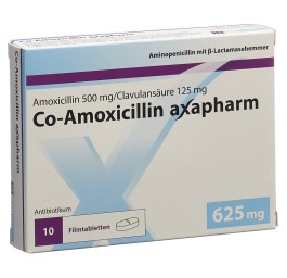 CO-AMOXICILLINE axapharm cpr pell 625 mg 10 pce