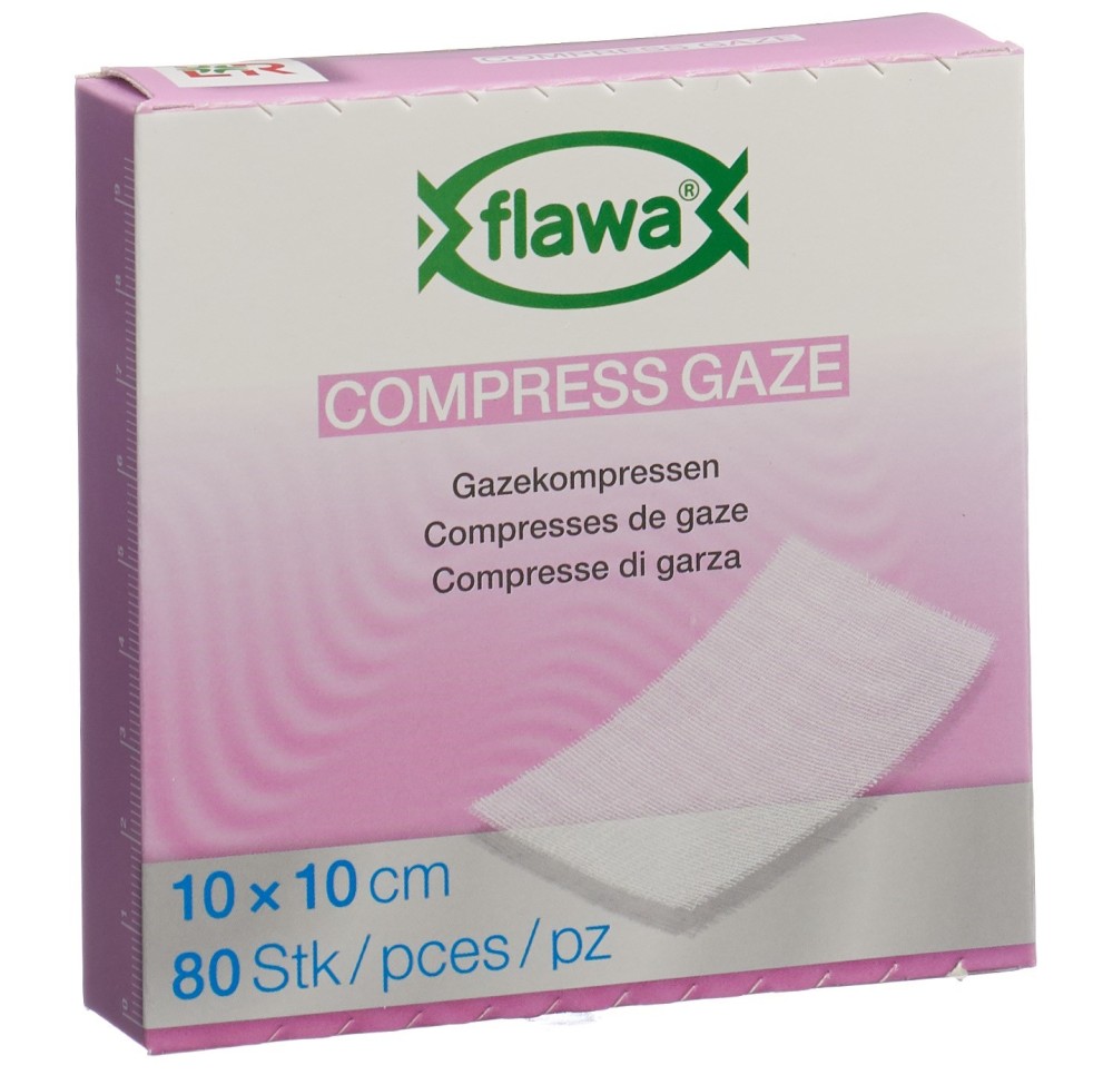FLAWA compresse gaze coup 10x10cm réd germ 80 pce