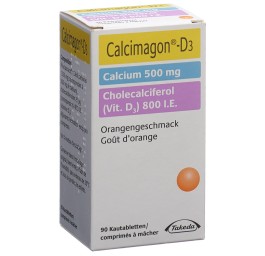CALCIMAGON D3 cpr croquer 500/800 orange 90 pce