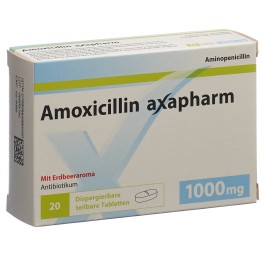AMOXICILLINE axapharm cpr disp 1000 mg 20 pce
