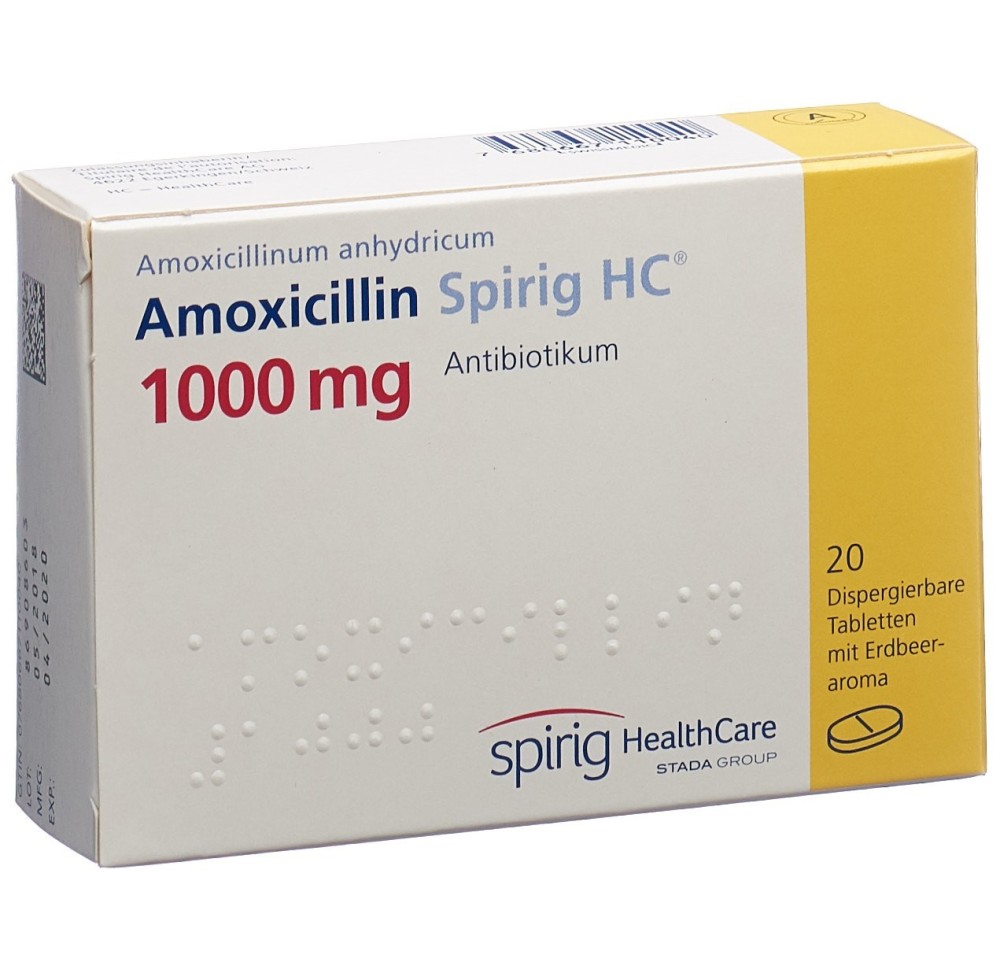 AMOXICILLINE Spirig HC cpr disp 1000 mg 20 pce
