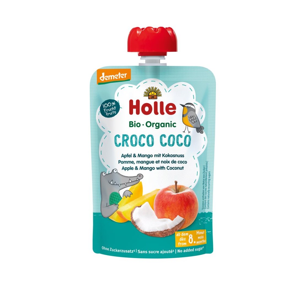 HOLLE Croco Coco pouchy pomme mang noix coco 100 g