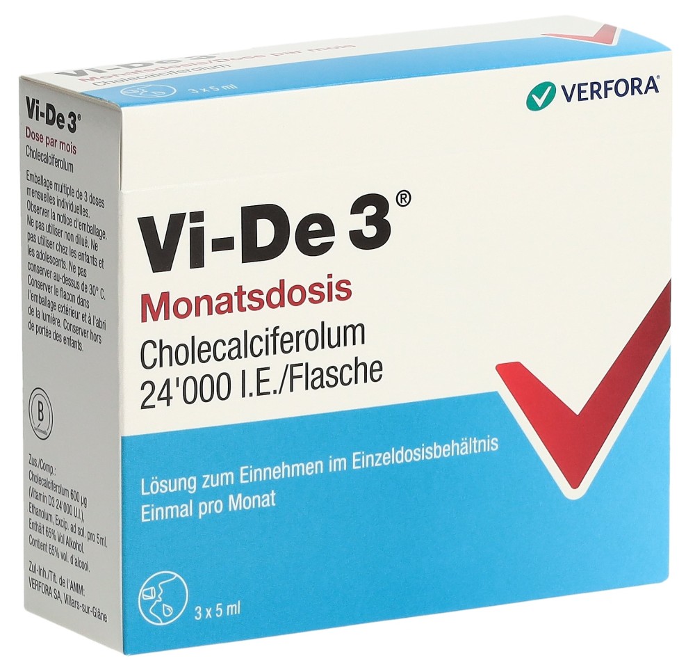 VI-DE 3 dose par mois sol 24000 UI/5ml 3 fl 5 ml
