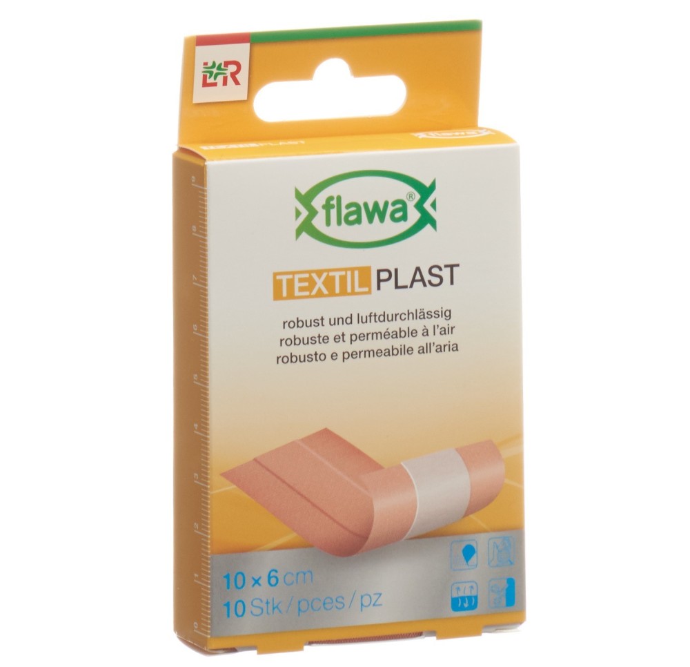 FLAWA Textil Plast pansement rapide 6x10cm 10 pce