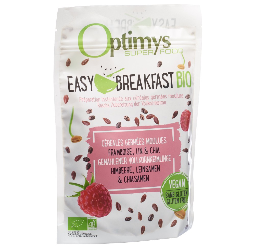 OPTIMYS Easy Breakfast framboi lin chia bio 350 g