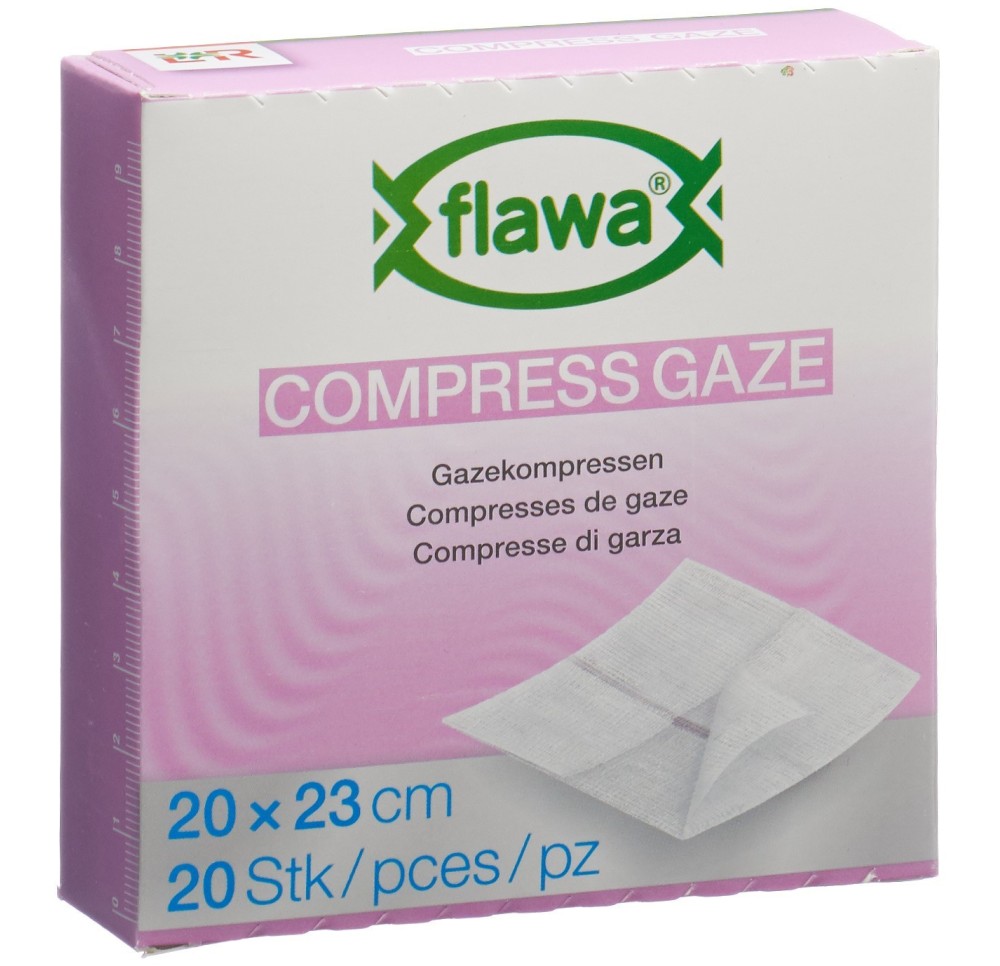 FLAWA compresse gaze coup 20x23cm réd germ 20 pce