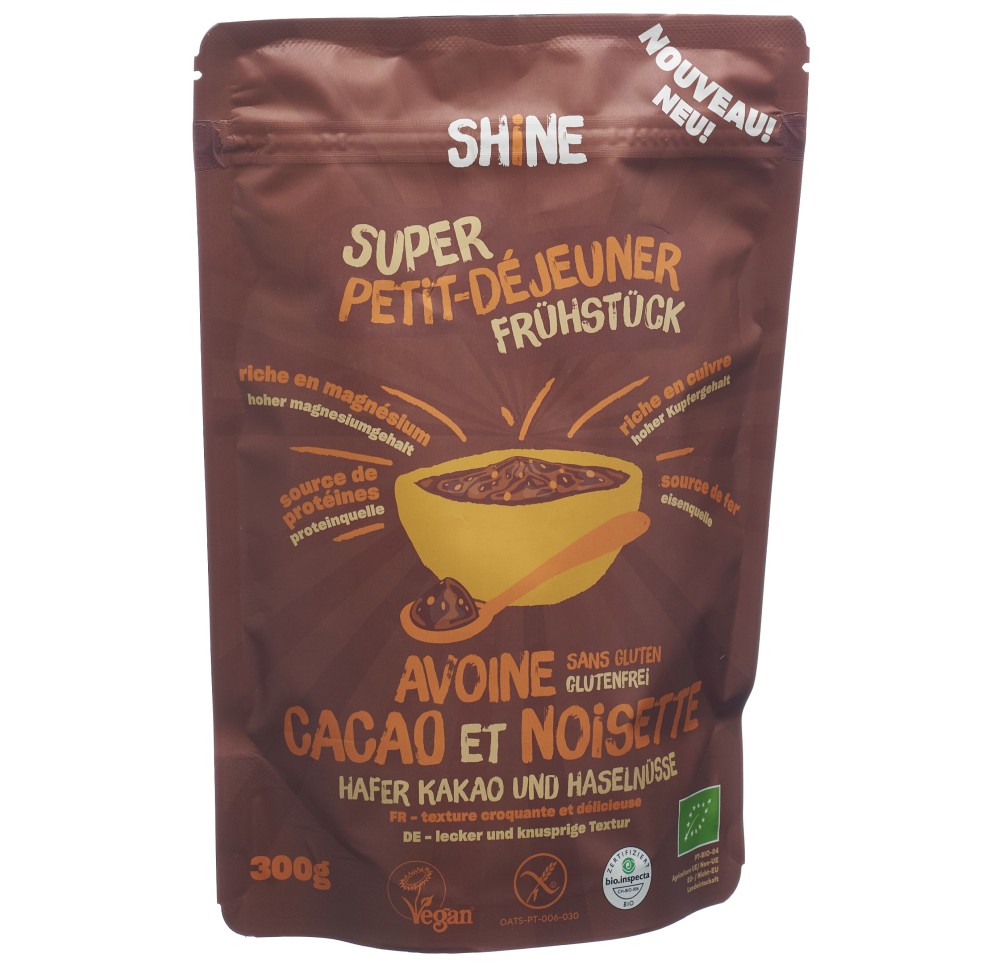 SHINE Petit Déjeuner Avoine Cacao Cru Noiset 300 g