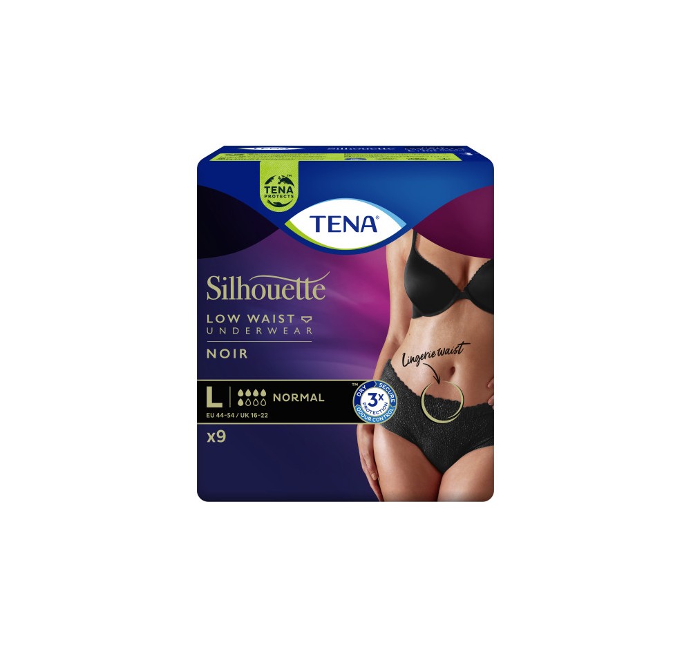 TENA Silhouette Normal L noir 9 pce