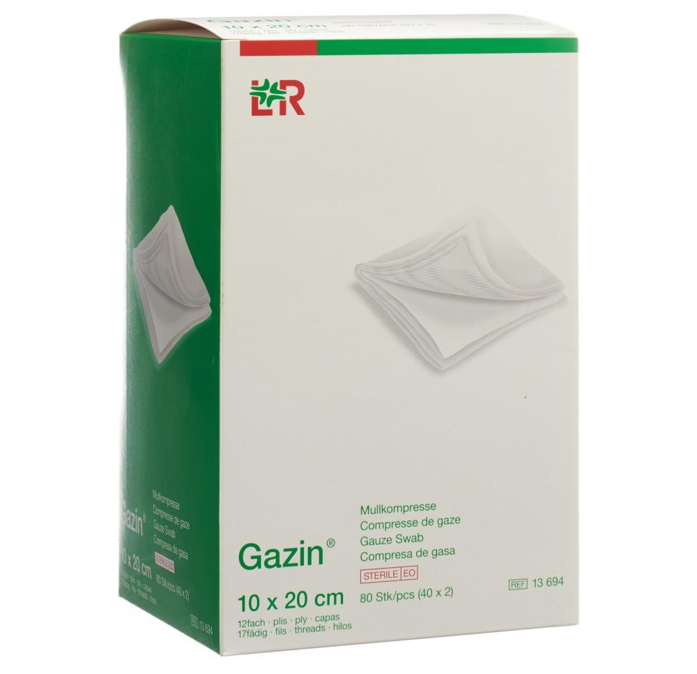 GAZIN compres gaze set 20x10cm 12p 40 x 2 pce