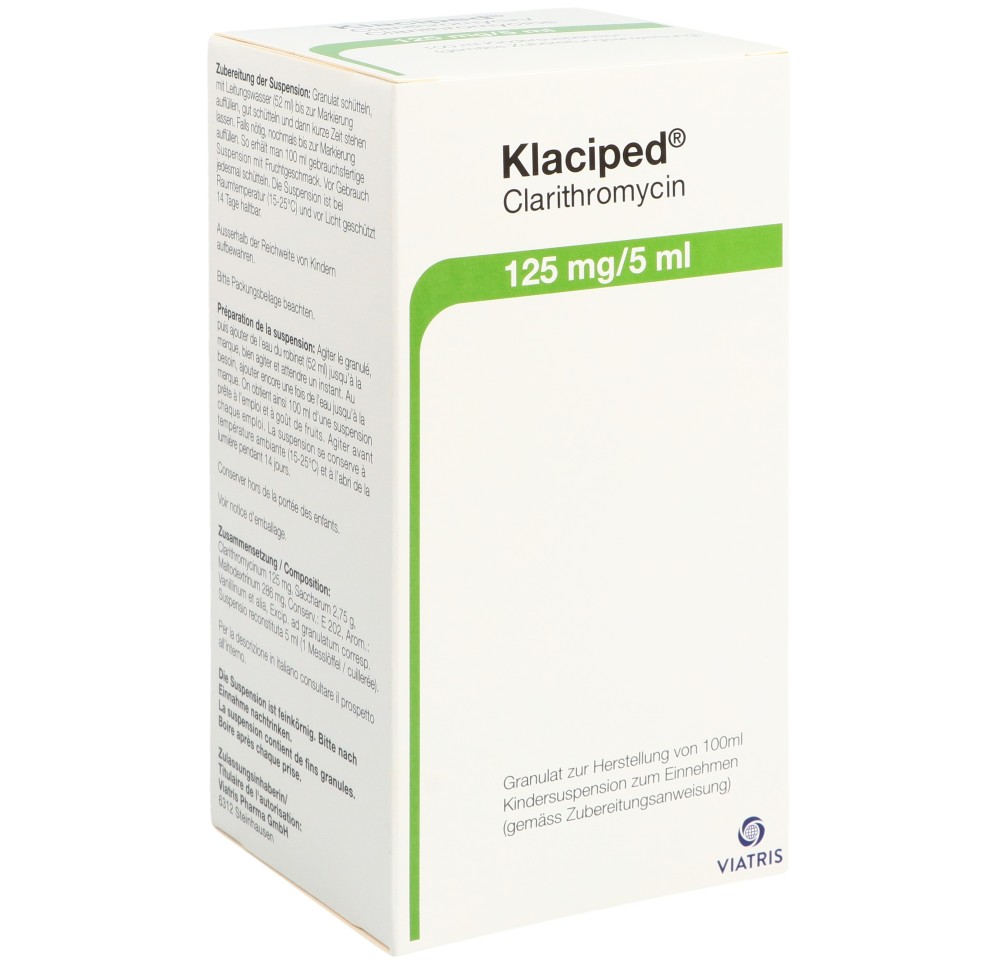 KLACIPED gran 125 mg/5ml p susp fl 100 ml