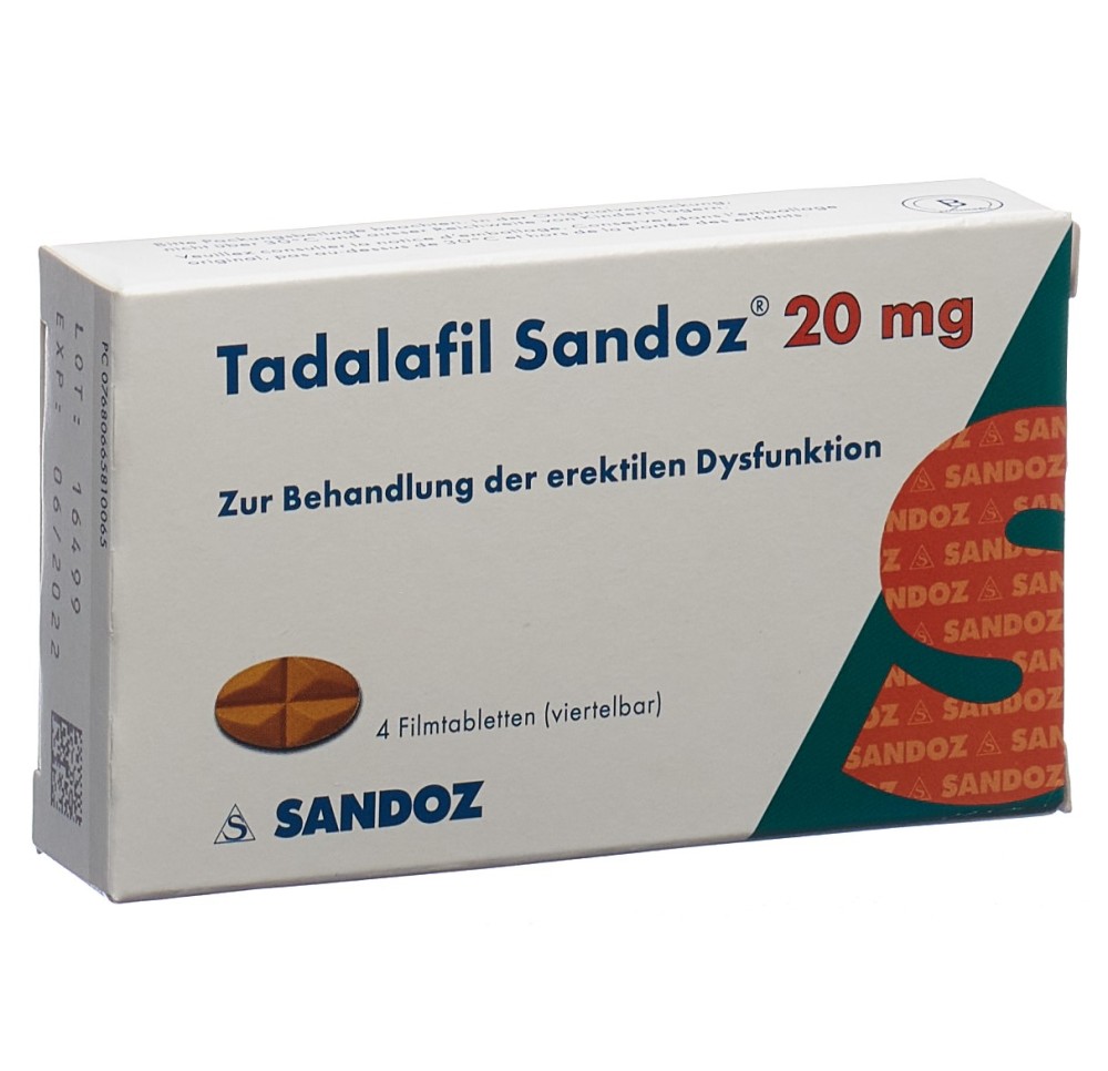 TADALAFIL Sandoz cpr pell 20 mg 4 pce