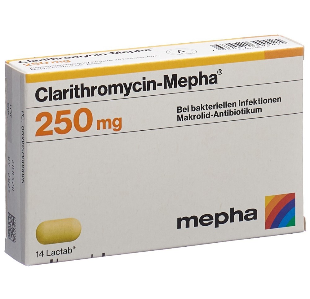 CLARITHROMYCIN Mepha Lactab 250 mg 14 pce