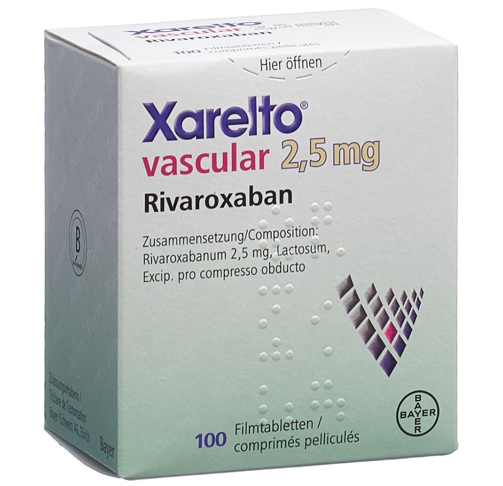 XARELTO vascular cpr pell 2.5 mg bte 100 pce