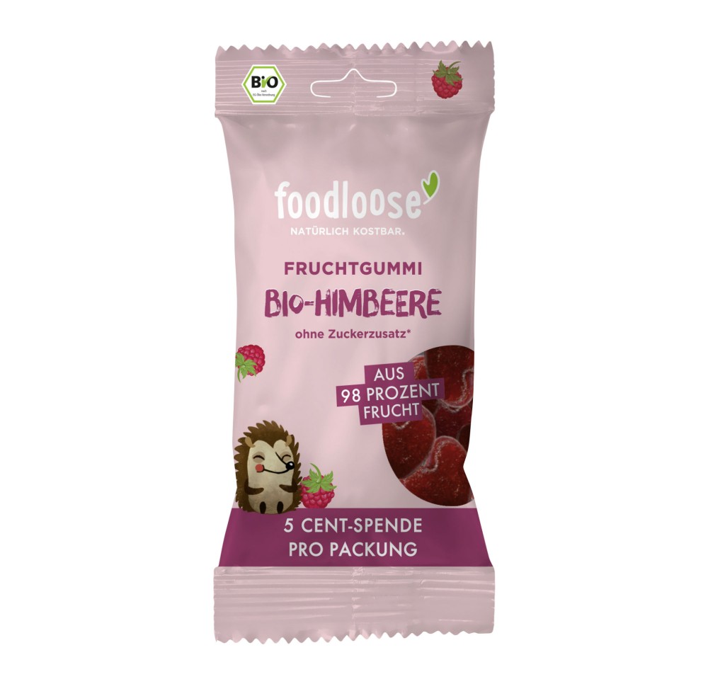 FOODLOOSE Coeurs fruits pomme frambo bio 30 g