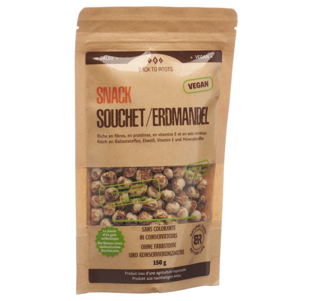 BACK TO ROOTS Snack de souchet pelé bio sach 150 g