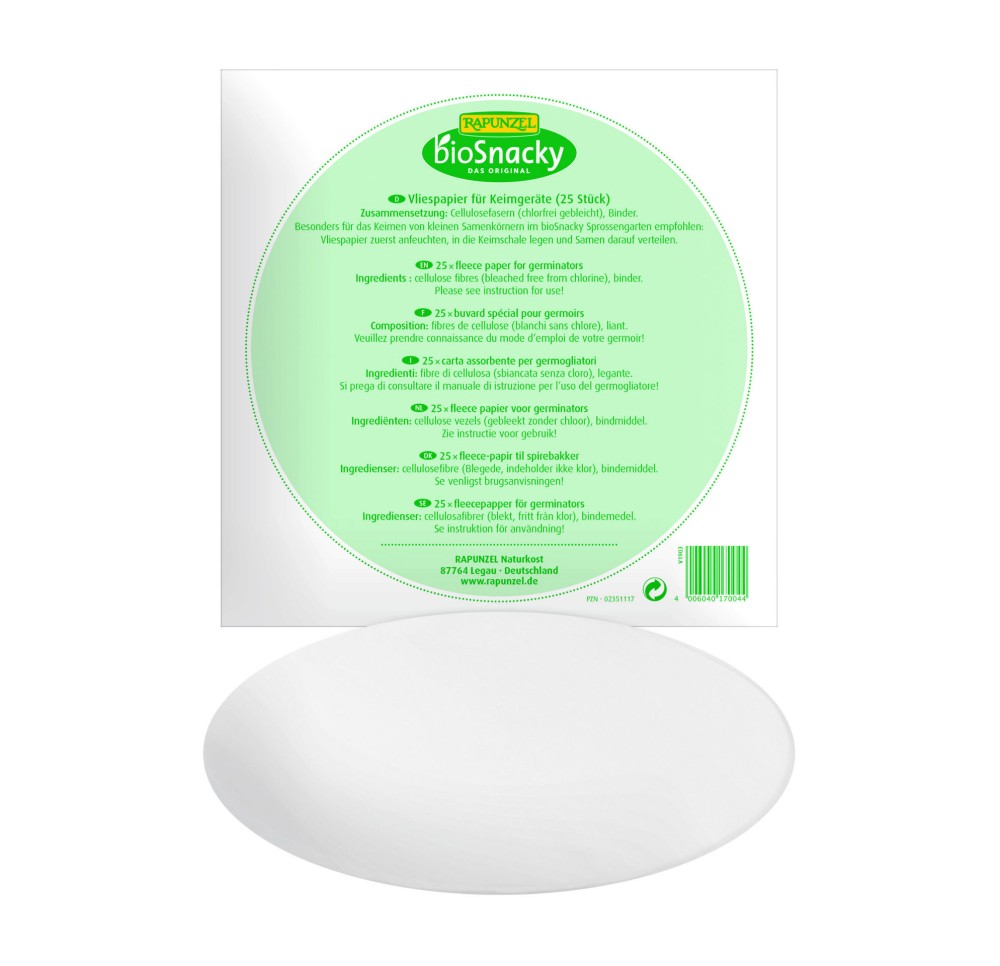 BIOSNACKY Buvard spécial pour germoirs 25 pce