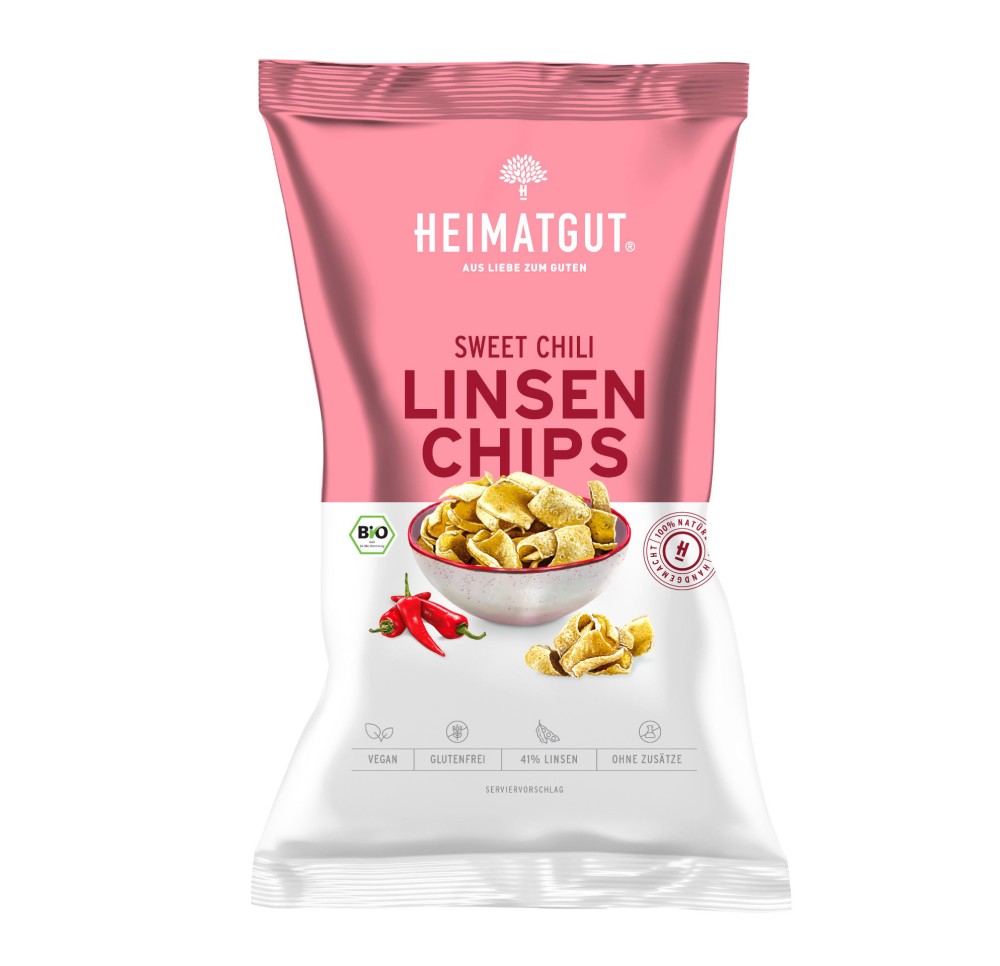 HEIMATGUT Chips de lentilles Sweet Chili bio 75 g