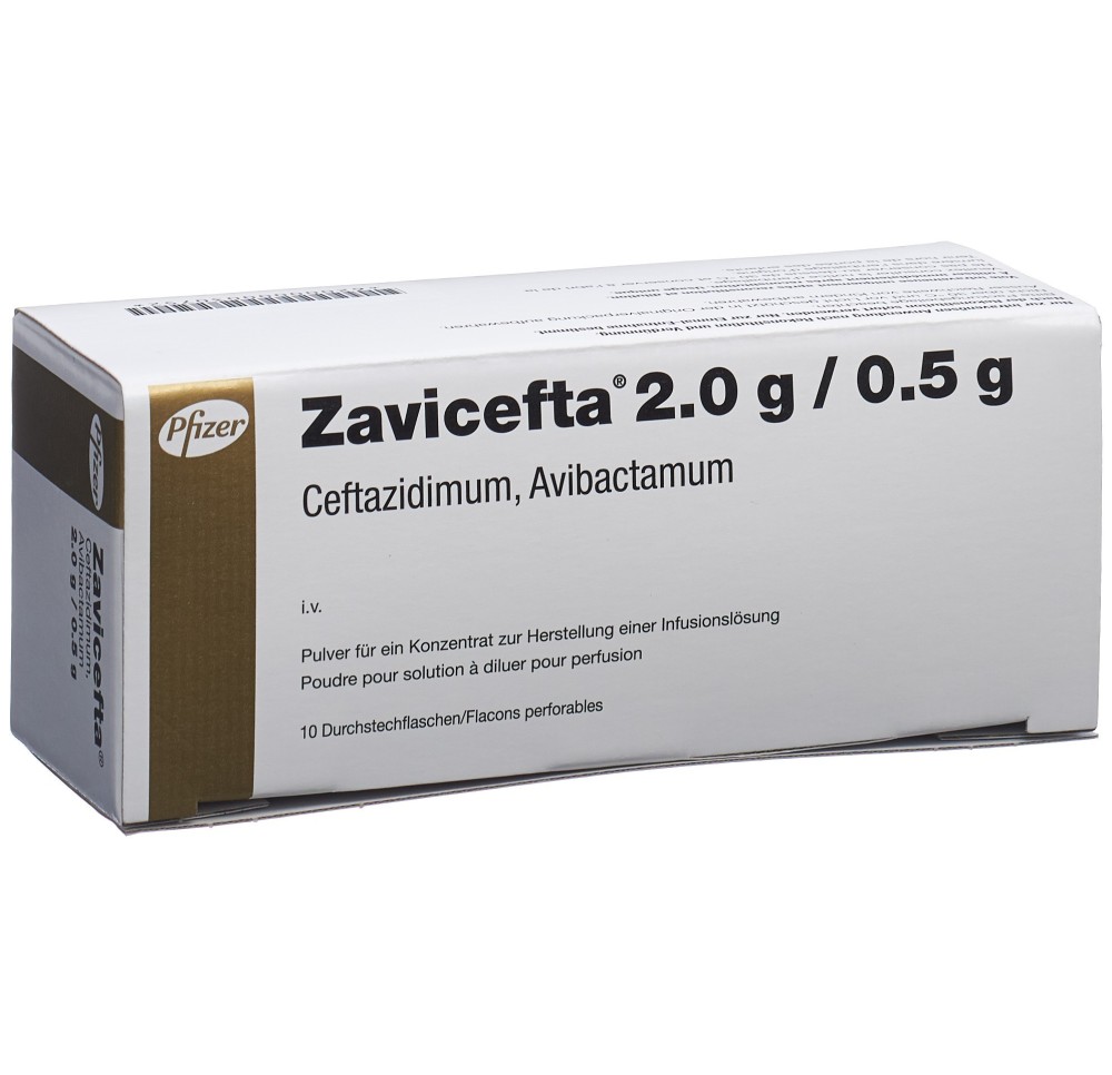 ZAVICEFTA subst sèche 2 g/0.5 g flac 10 pce