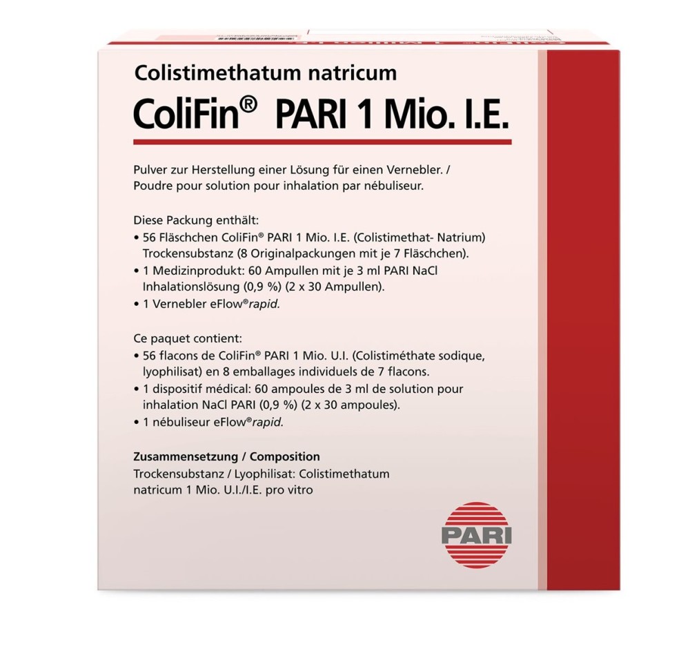 COLIFIN PARI pdr inh 1 mio UI c solv amp 56 pce