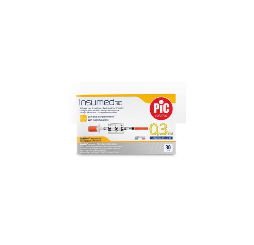 PIC INSUMED seringue insul 0.3ml lu aiguil 30 pce