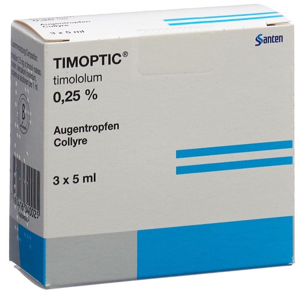 TIMOPTIC gtt opht 0.25 % 3 fl 5 ml