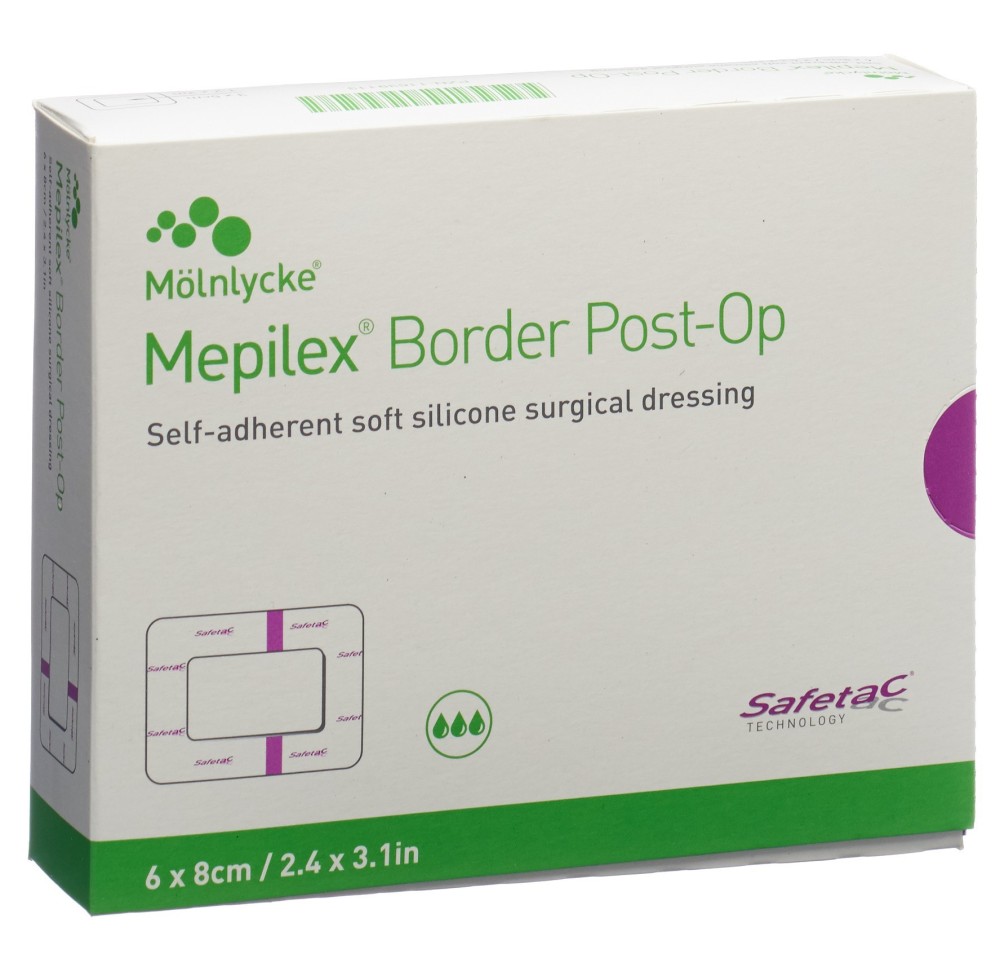 MEPILEX Border Post OP 6x8cm 10 pce