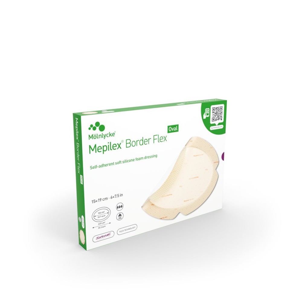 MEPILEX Border Flex Oval 15x19cm 5 pce