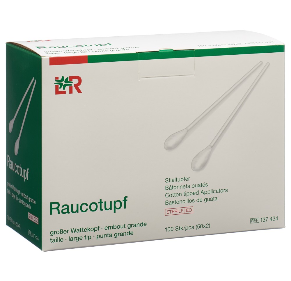 RAUCOTUPF bâtonn coton 15cm gra stérile 50 x 2 pce