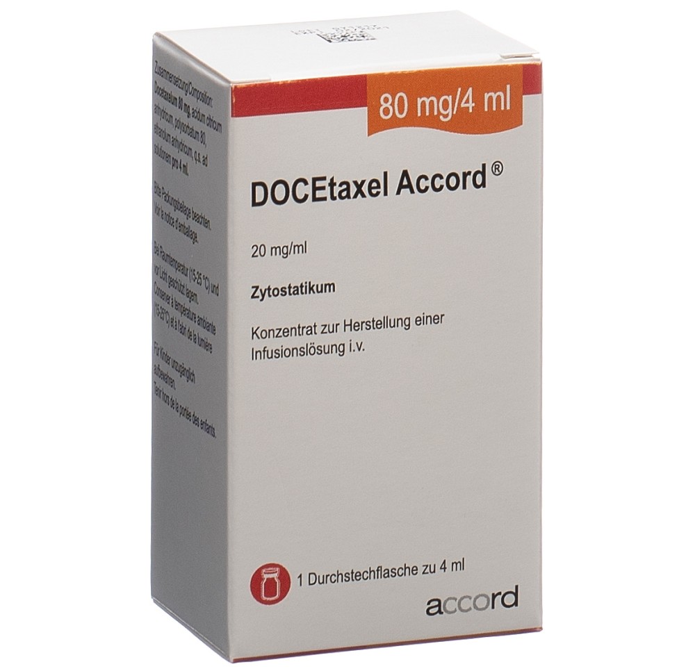 DOCETAXEL Accord conc perf 80 mg/4ml 30x22mm
