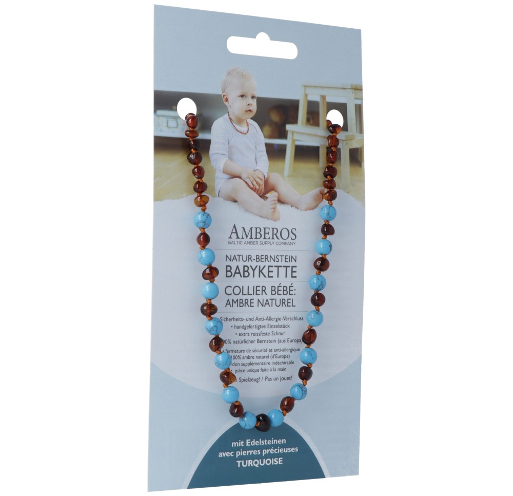 AMBEROS collier amb naturel pier préc baro cog tur