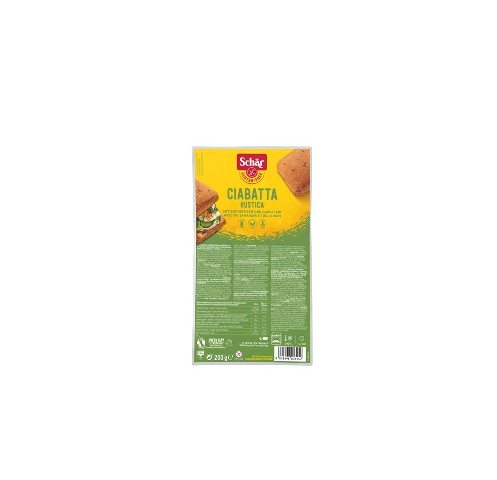 SCHÄR ciabatta rustica sans gluten 4 x 50 g