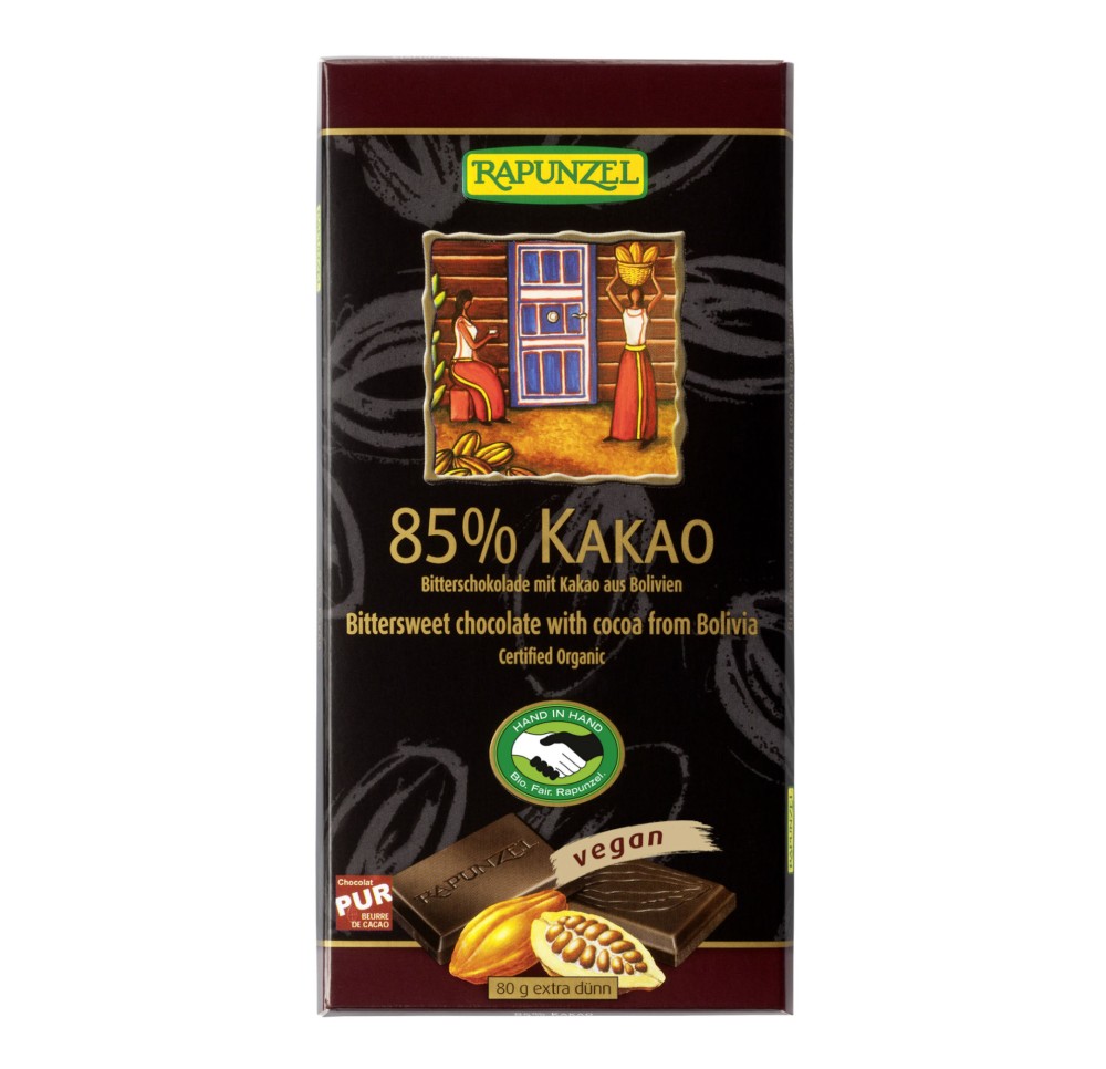RAPUNZEL chocolat amer bio 80 g
