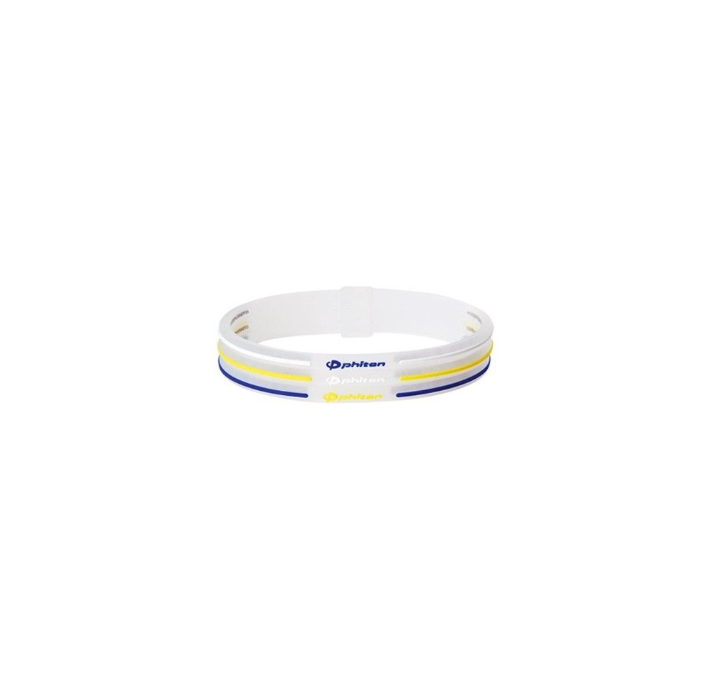 PHITEN sport bracelet 3line transp blanc jaune bl