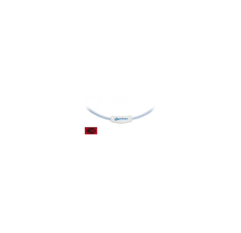 PHITEN X30 collier coulissant 55cm blanc bleu