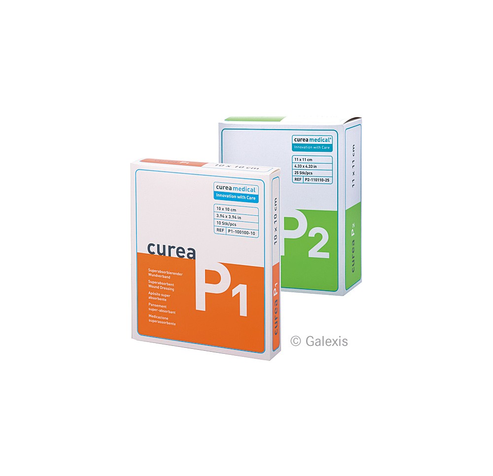CUREA P1 superabsorbant 7.5x7.5cm 10 pce