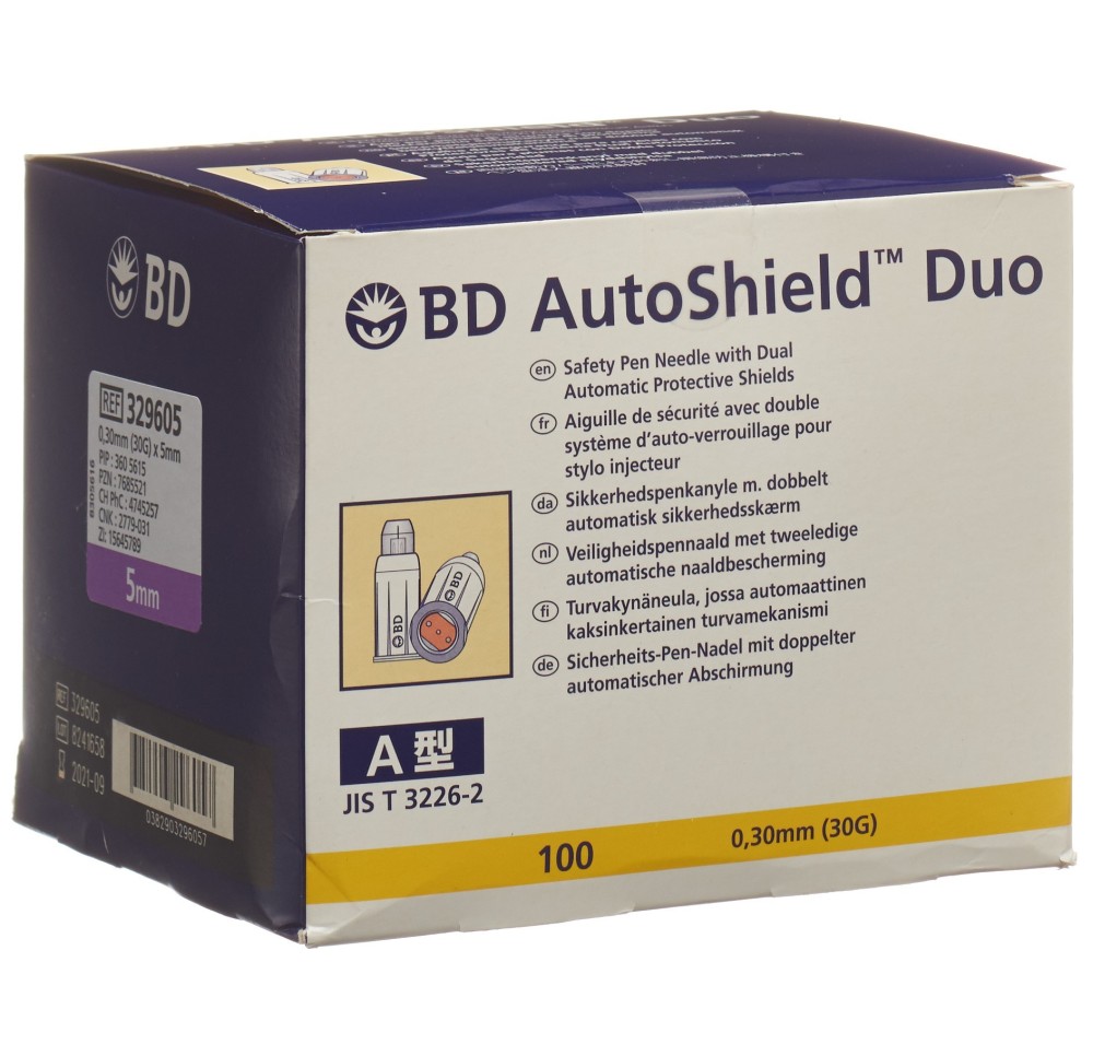 BD AUTOSHIELD DUO aiguille sécurité 5mm 100 pce