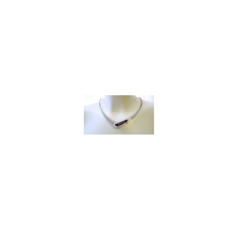 PHITEN sport collier cross 43cm transp pink