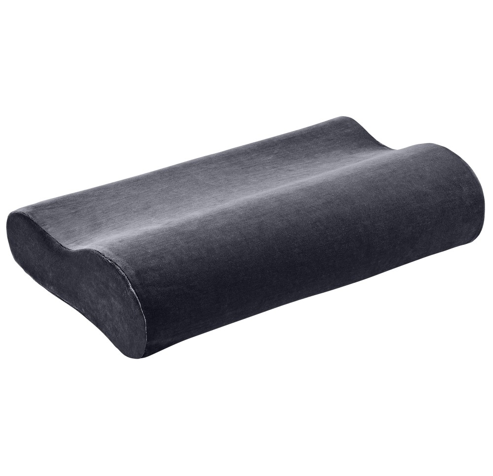 ELSA oreiller 50x11cm housse velours anthracite